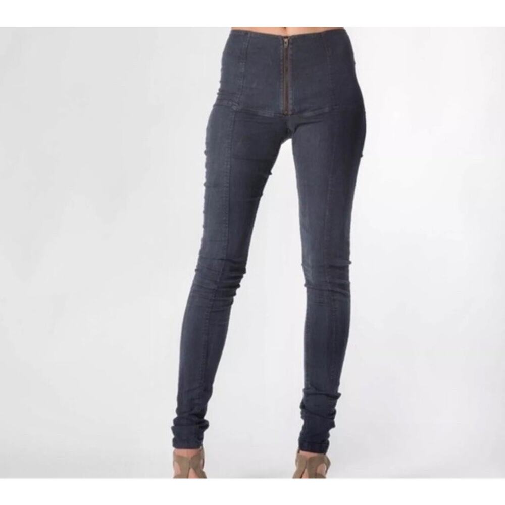 Prairie Underground Zip Front Jeans XS High Rise Skinny Dark Wash